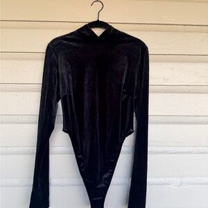Only Hearts Black Velvet Bodysuit